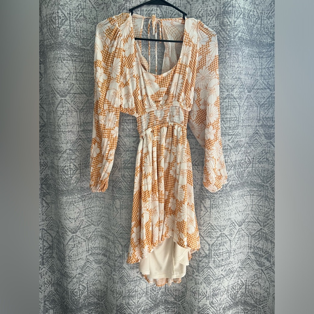 Floral cut out back sun dress